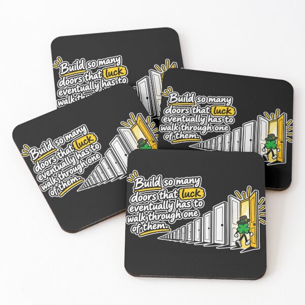 Item preview, Create Your Own Luck – Motivational Doors Quote designed and sold by RaulWeirdAndFun.