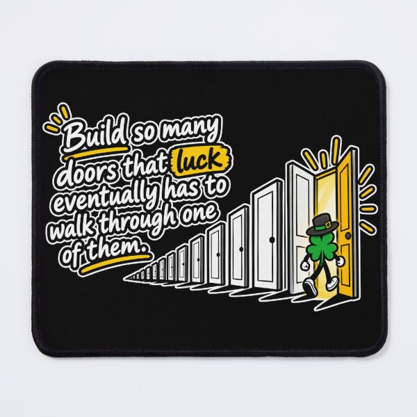 Item preview, Create Your Own Luck – Motivational Doors Quote designed and sold by RaulWeirdAndFun.