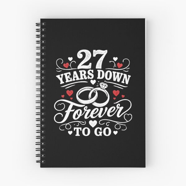 Item preview, 27 Years Down Forever To Go 27th Wedding Anniversary Gift for Couples Men Women designed and sold by Mozaic Clothes.