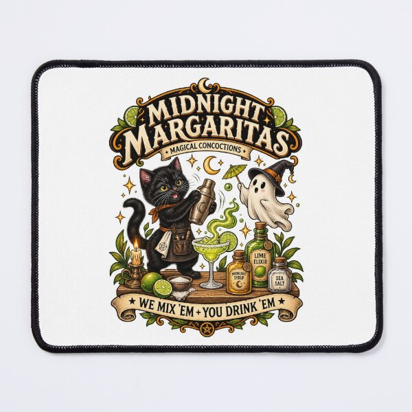 Item preview, Midnight Margaritas Black Cat Halloween Cocktail designed and sold by MaskedTarget.