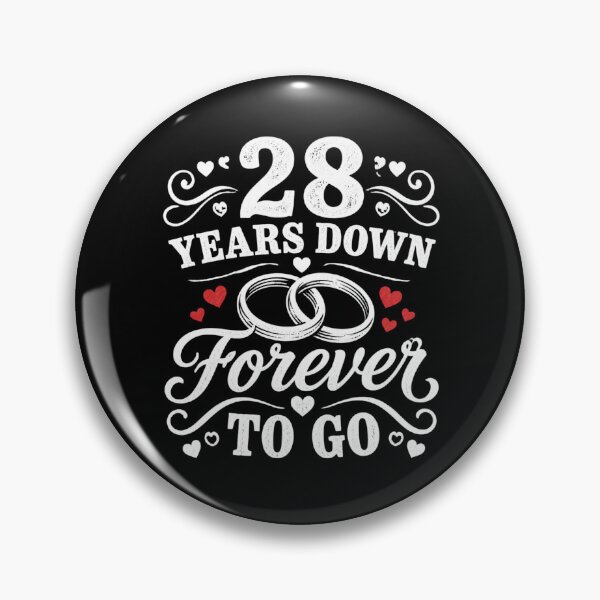 Item preview, 28 Years Down Forever To Go 28th Wedding Anniversary Gift for Couples Men Women designed and sold by Mozaic Clothes.