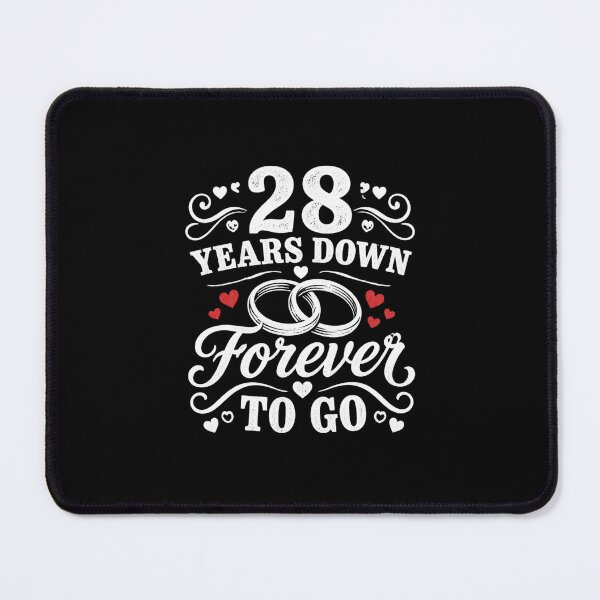 Item preview, 28 Years Down Forever To Go 28th Wedding Anniversary Gift for Couples Men Women designed and sold by Mozaic Clothes.