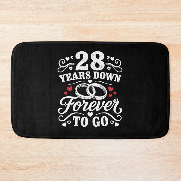 Item preview, 28 Years Down Forever To Go 28th Wedding Anniversary Gift for Couples Men Women designed and sold by Mozaic Clothes.