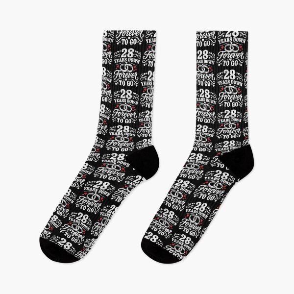 Item preview, 28 Years Down Forever To Go 28th Wedding Anniversary Gift for Couples Men Women designed and sold by Mozaic Clothes.