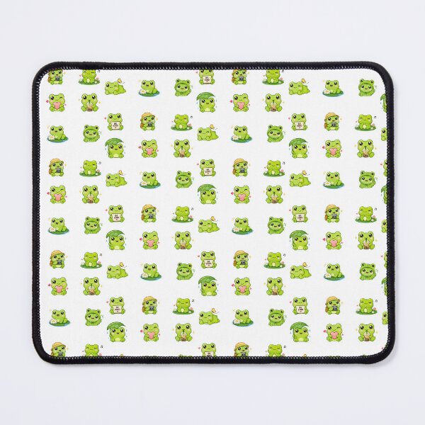 Item preview,  Kawaii Green Cute Frog,  Adorable Cottagecore Frogs Set designed and sold by graphic-genie.