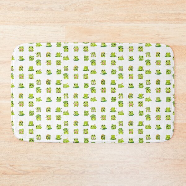 Item preview,  Kawaii Green Cute Frog,  Adorable Cottagecore Frogs Set designed and sold by graphic-genie.