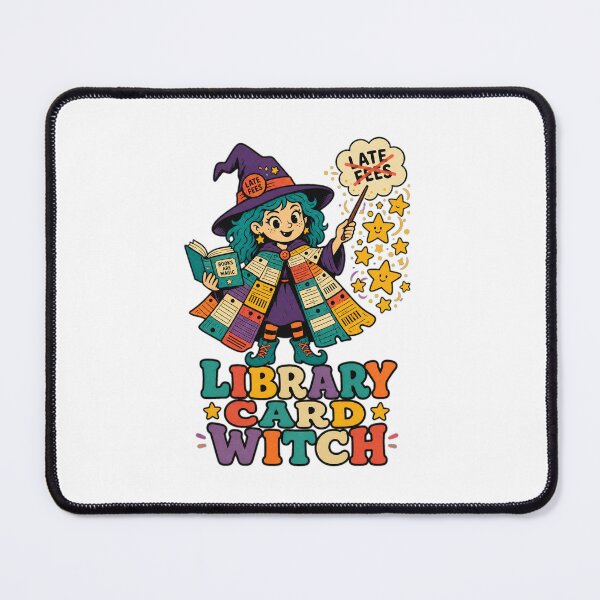 Item preview, Back to School Library Card Witch | Bookish Teacher Art designed and sold by Uglyandcute.