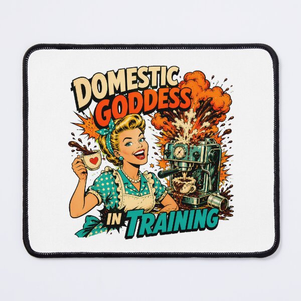 Item preview, 1950s Housewife Coffee Humor Domestic Goddess In Training designed and sold by chattsuede.