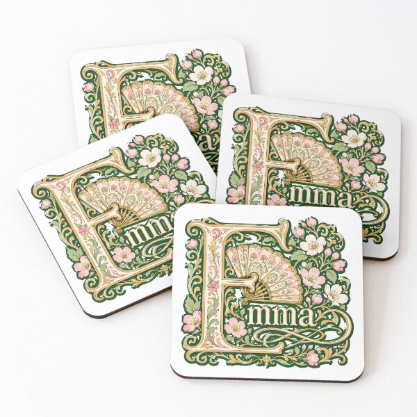 Item preview, Emma Floral Monogram Victorian Illuminated Initial designed and sold by chattsuede.