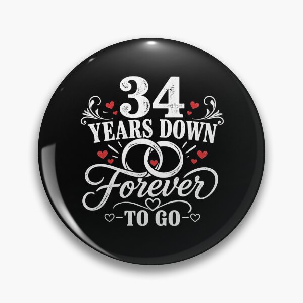 Item preview, 34 Years Down Forever To Go 34th Wedding Anniversary Gift for Couples Men Women designed and sold by Mozaic Clothes.
