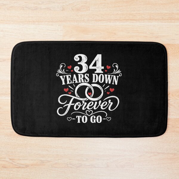 Item preview, 34 Years Down Forever To Go 34th Wedding Anniversary Gift for Couples Men Women designed and sold by Mozaic Clothes.