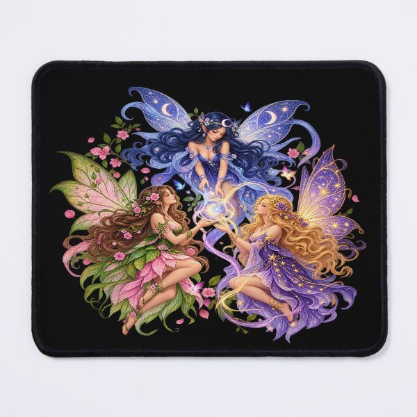 Item preview, Three Enchanted Fairies – Nature, Moon & Starlight designed and sold by TroviTutto.