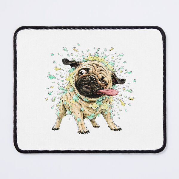 Item preview, Bath Time Pug Soap Bubbles Watercolor Dog Lover designed and sold by chattsuede.