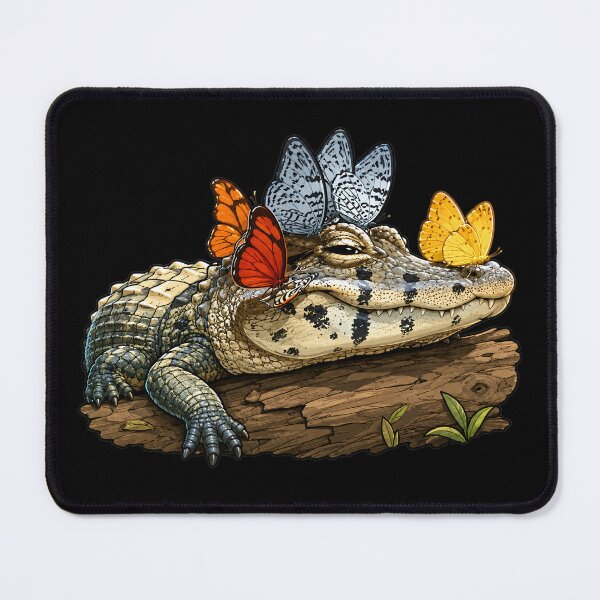 Item preview, Alligator And Butterflies designed and sold by Funny Vintage Stickers And T-Shirts.