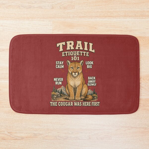 Item preview, Trail Etiquette 101 – Funny Cougar Safety Tips T-Shirt designed and sold by NinaCreator.