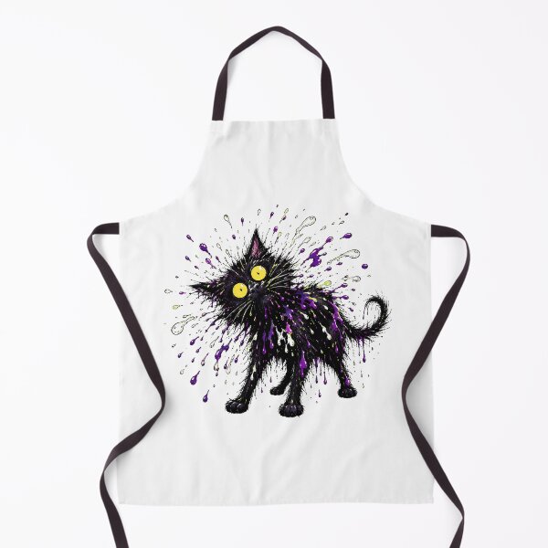 Item preview, Black Cat Paint Splatter Startled Yellow Eyes designed and sold by chattsuede.