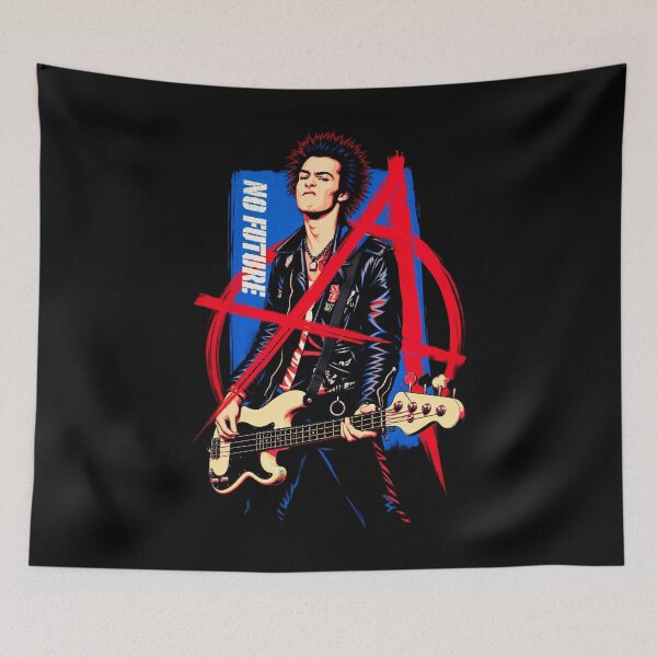 Item preview, No Future Punk Rock Vintage Bass Guitaris Anarchy Artwork designed and sold by giniaminar.