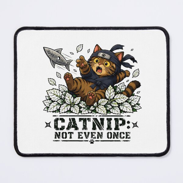 Item preview, Ninja Cat On Catnip Anime Tabby Humor designed and sold by chattsuede.