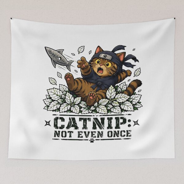 Item preview, Ninja Cat On Catnip Anime Tabby Humor designed and sold by chattsuede.