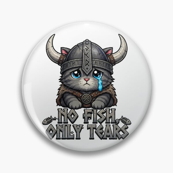 Item preview, Crying Viking Cat No Fish Only Tears Norse designed and sold by chattsuede.