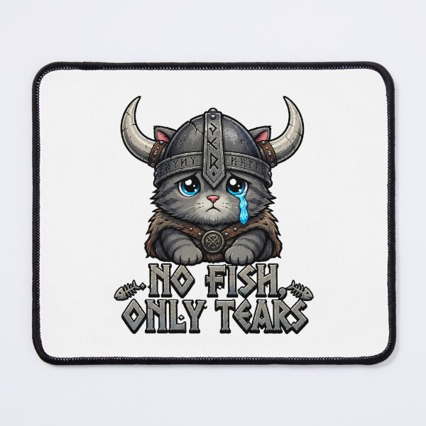 Item preview, Crying Viking Cat No Fish Only Tears Norse designed and sold by chattsuede.