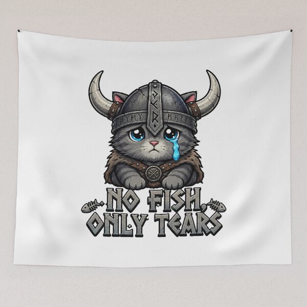 Item preview, Crying Viking Cat No Fish Only Tears Norse designed and sold by chattsuede.