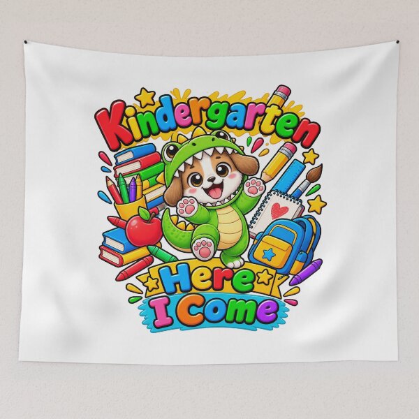 Item preview, Cute Dinosaur dog Kindergarten First Day of School designed and sold by QuiteOrbit.