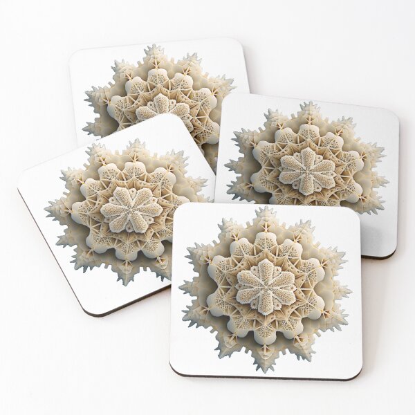 Item preview, Cream Coral Fractal Snowflake Rosette designed and sold by RAGANADesign.