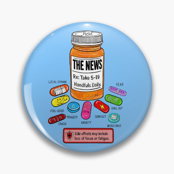 Item preview, The News Rx: Take 5-19 Handfuls Daily Funny Media Satire designed and sold by Urban Muse And Sultry Hues.