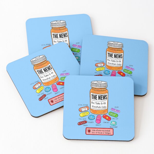 Item preview, The News Rx: Take 5-19 Handfuls Daily Funny Media Satire designed and sold by Urban Muse And Sultry Hues.