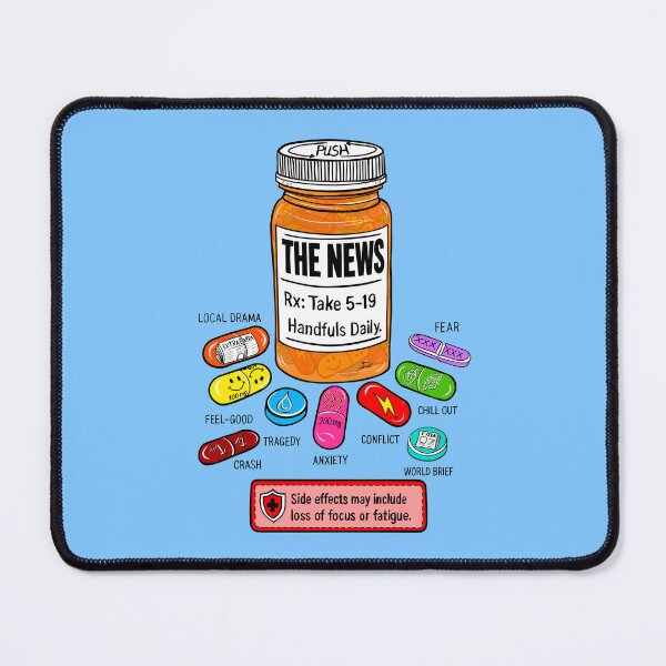Item preview, The News Rx: Take 5-19 Handfuls Daily Funny Media Satire designed and sold by Urban Muse And Sultry Hues.