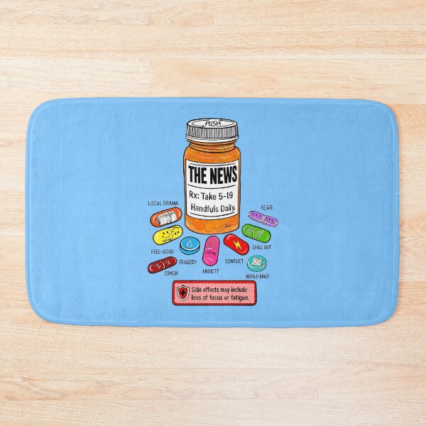 Item preview, The News Rx: Take 5-19 Handfuls Daily Funny Media Satire designed and sold by Urban Muse And Sultry Hues.