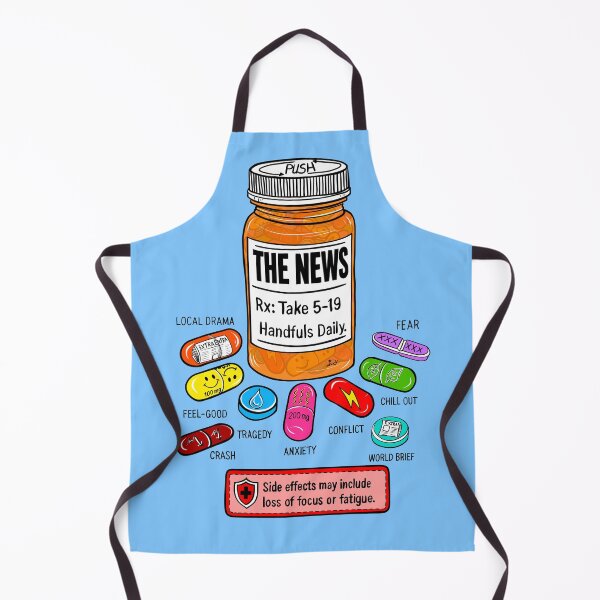 Item preview, The News Rx: Take 5-19 Handfuls Daily Funny Media Satire designed and sold by Urban Muse And Sultry Hues.