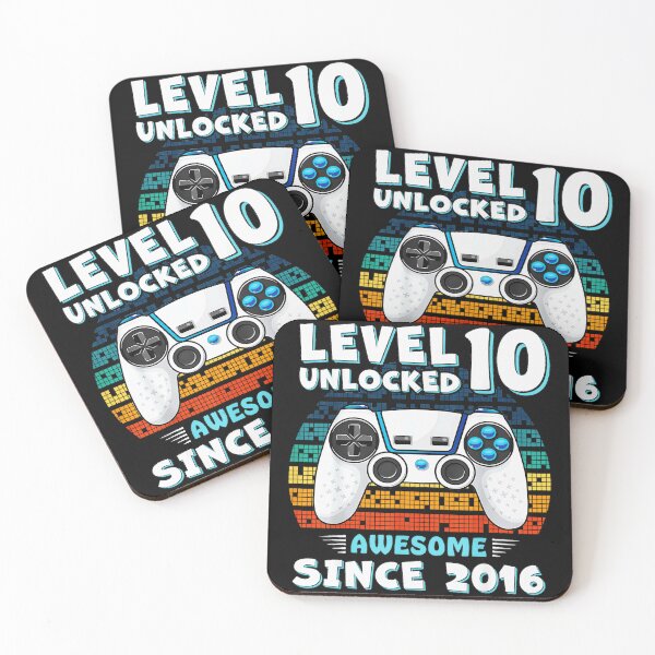 Item preview, Level 10 Unlocked Awesome Since 2016 10th Birthday Gaming Gift For Gamers designed and sold by CharlieConon.