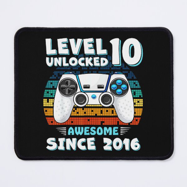 Item preview, Level 10 Unlocked Awesome Since 2016 10th Birthday Gaming Gift For Gamers designed and sold by CharlieConon.