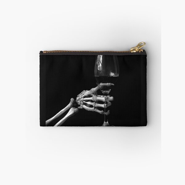 Item preview, Skeleton Hand Holding Wine Glass Gothic Dark Humor Art designed and sold by inkoutninja.