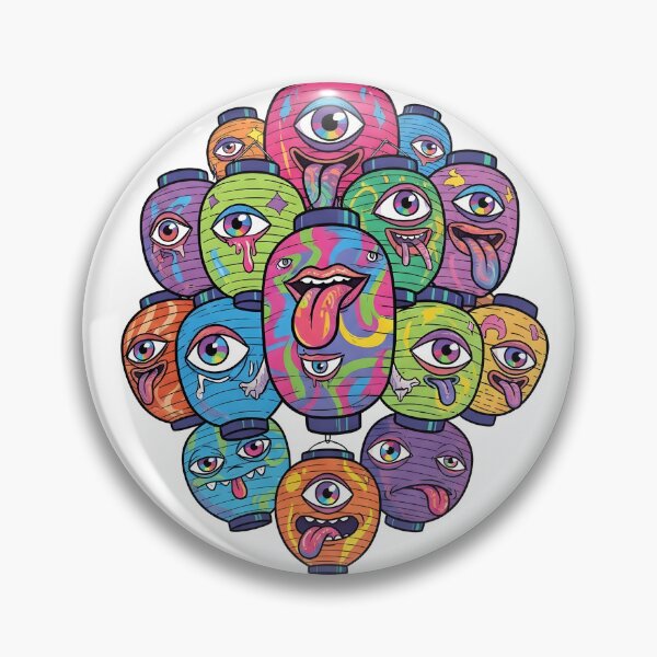 Item preview, Colorful Yokai Lantern Gang – Psychedelic Japanese Monsters designed and sold by OddGarage.