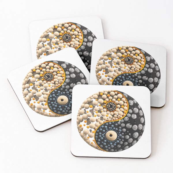 Item preview, Speckled Yin Yang in Cream and Navy designed and sold by RAGANADesign.