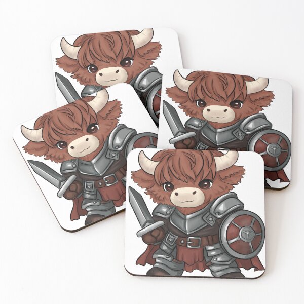Item preview, Cute Chibi Fighter Highland Cow designed and sold by kjmastersart.