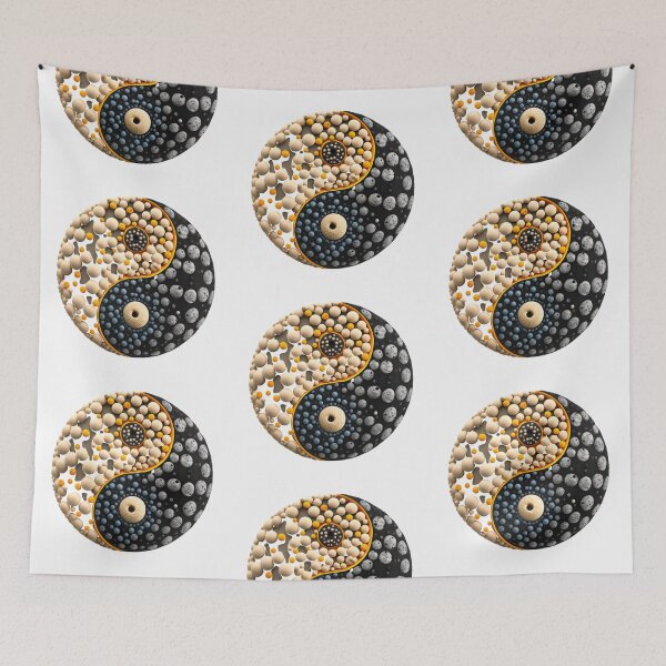 Item preview, Speckled Yin Yang in Cream and Navy designed and sold by RAGANADesign.