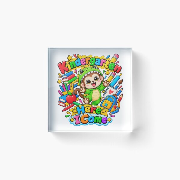 Item preview, Cute Dino monkey Kindergarten Back to School designed and sold by QuiteOrbit.