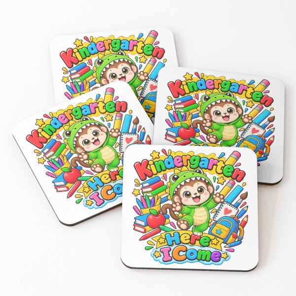 Item preview, Cute Dino monkey Kindergarten Back to School designed and sold by QuiteOrbit.