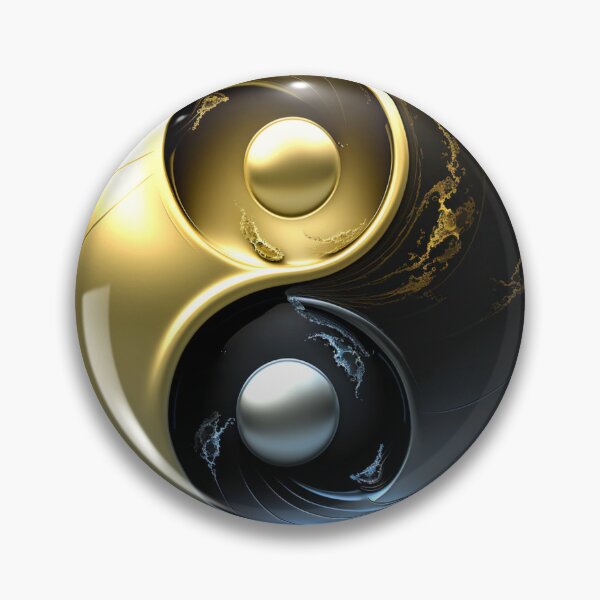 Item preview, Polished Gold and Black Yin Yang designed and sold by RAGANADesign.