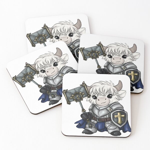 Aperçu de l'œuvre Mignonne vache des Highlands paladine chibi créée et vendue par kjmastersart.