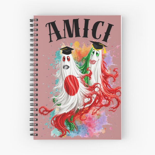 Item preview, AMICI – Italy Japan Friendship Ghost Graduation Art designed and sold by The Kawaii Forge.
