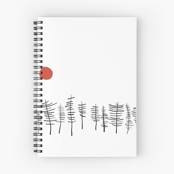 Item preview, Minimalist Forest Sun Pine Trees Line Art Illustration designed and sold by Red Onion.