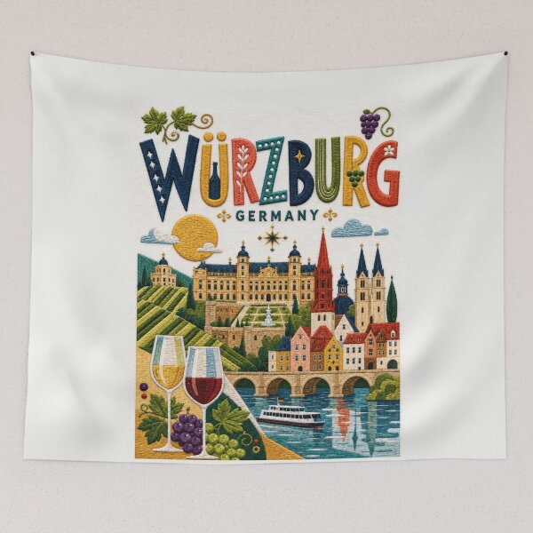 Item preview, Vintage Wurzburg Germany Stitched Souvenir Art designed and sold by Witsprings.