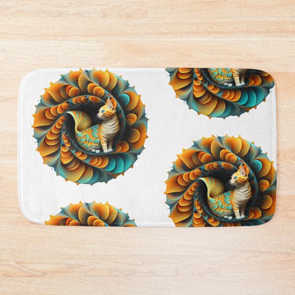 Item preview, Cat Resting in an Orange Fractal Nest designed and sold by RAGANADesign.