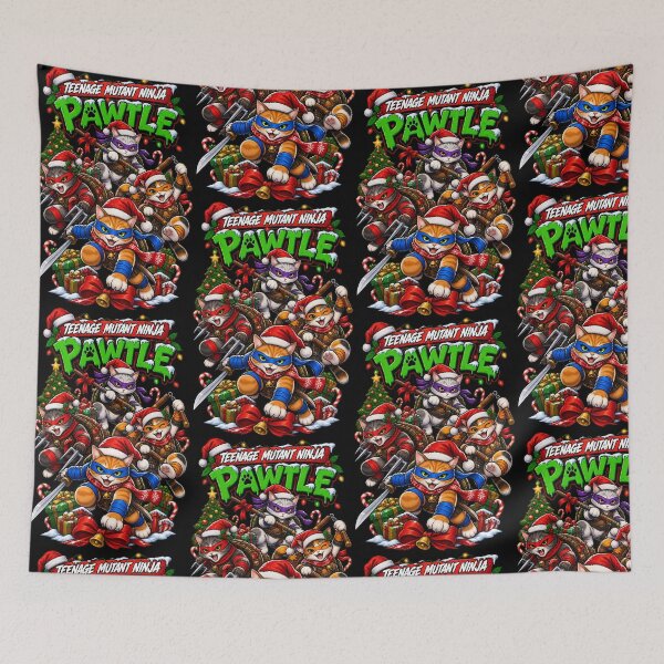 Item preview, Christmas Ninja Cats Holiday Cartoon designed and sold by CatDogBFF.