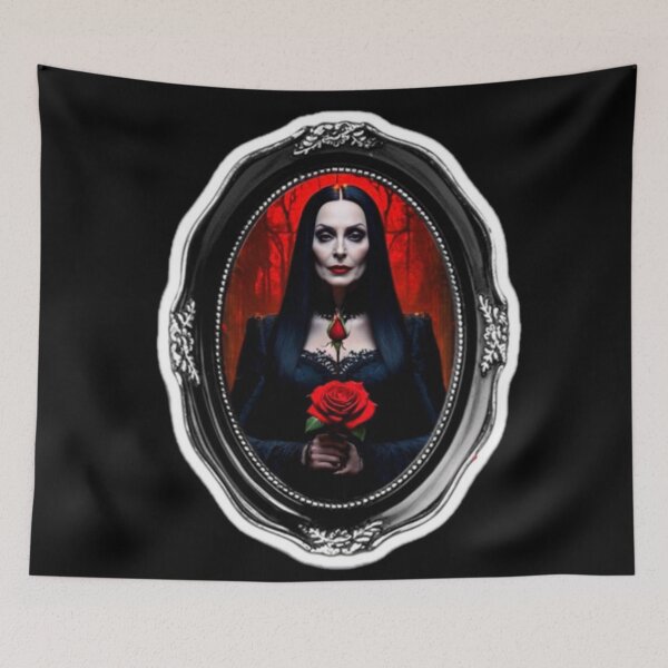 Item preview, Gothic Morticia with a red rose designed and sold by Elevendy-Seven.